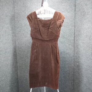 1950's Chocolate Brown Velvet Wiggle Dress by Erving Hadler